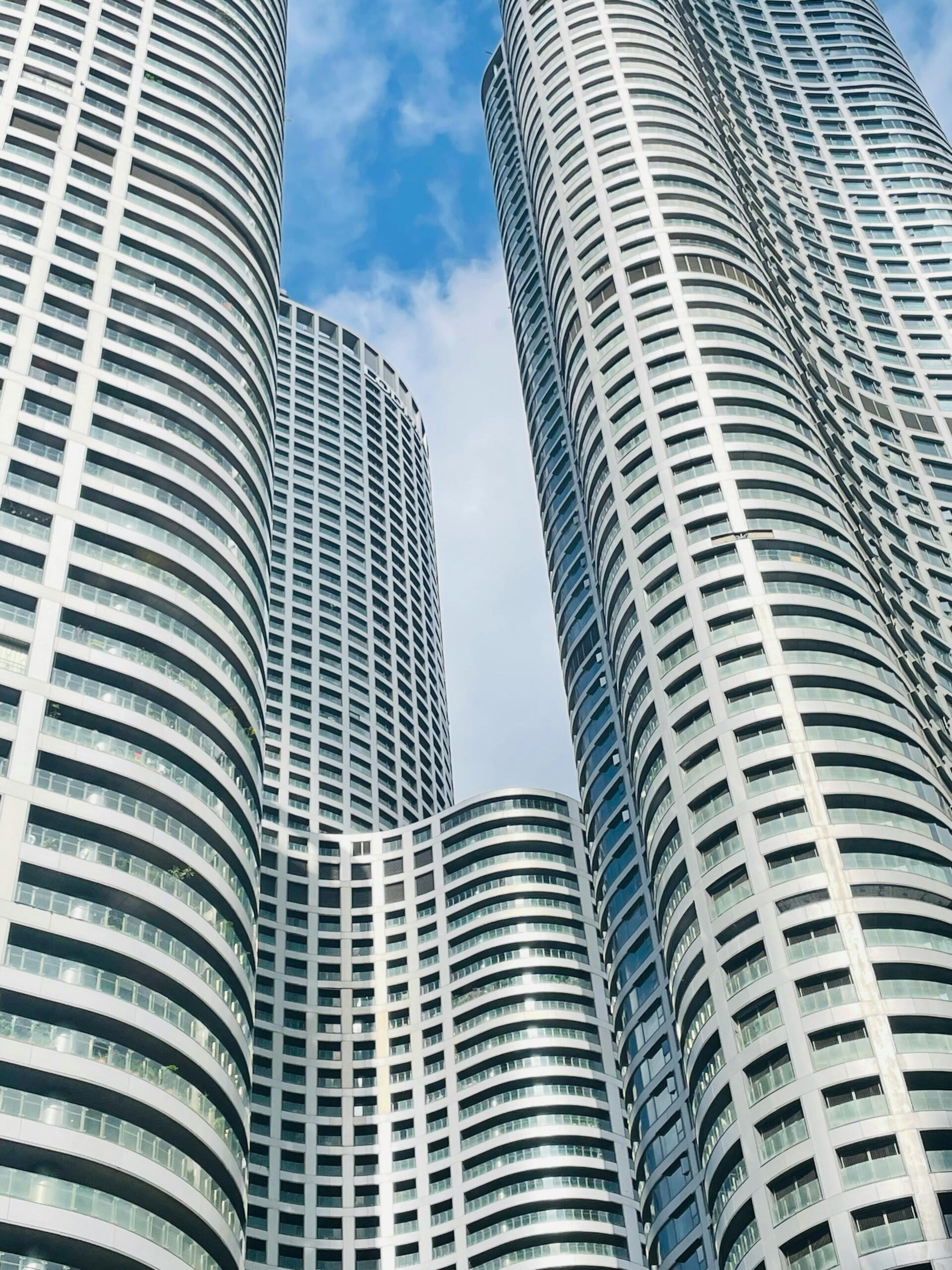 A low-angle shot of modern skyscrapers in Mumbai, capturing urban architecture.